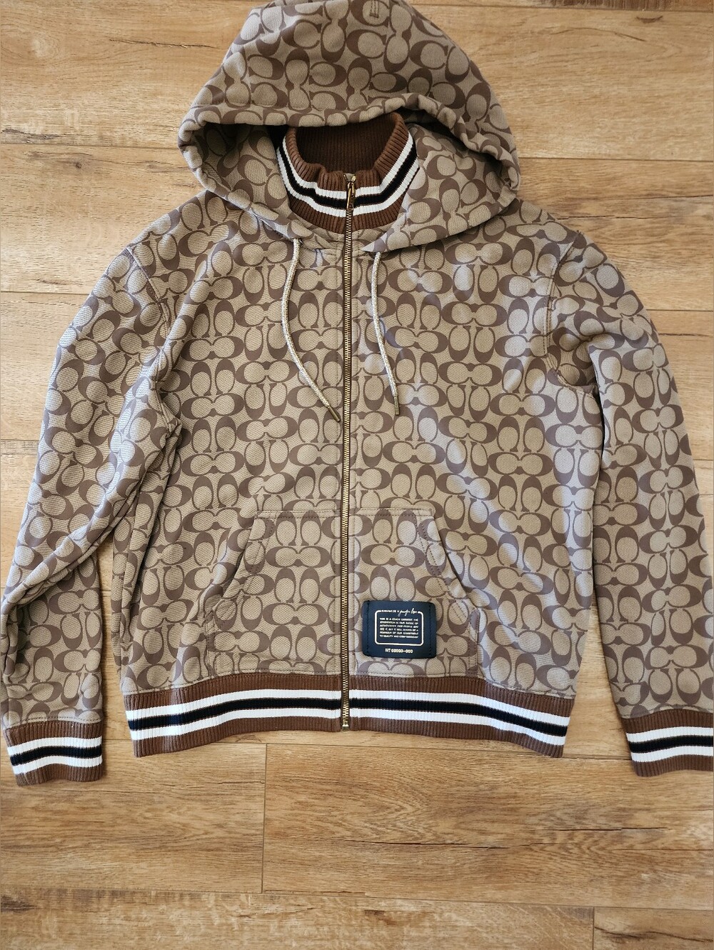 Coach x Jennifer Lopez Full Zip Logo Hoodie Jacket Signature Cotton Women M - Picture 2 of 11